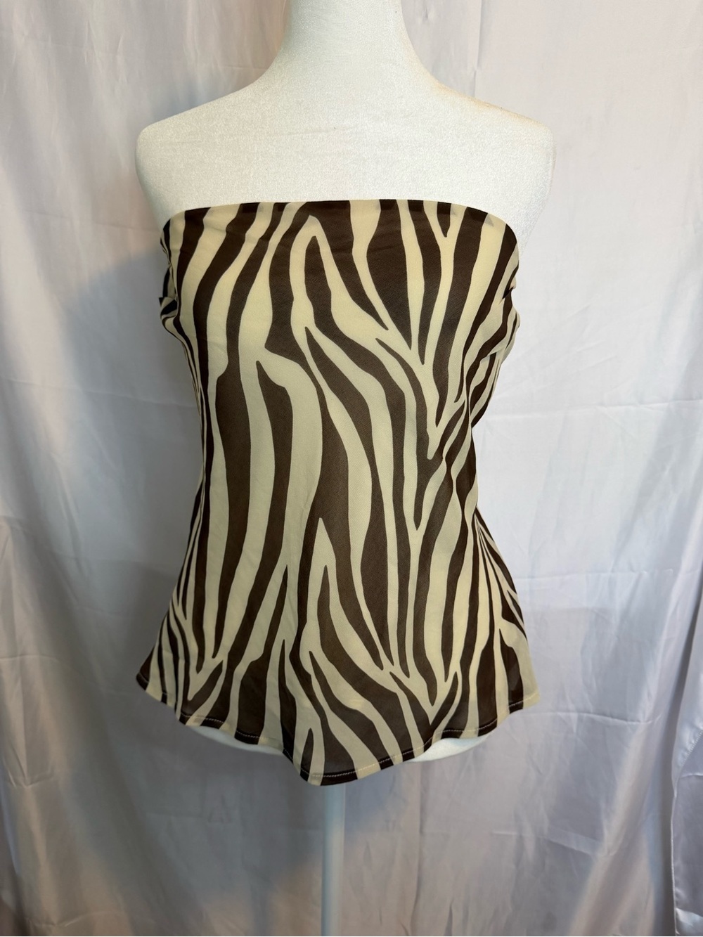 Runaway The Label Zebra Print Tie-Back Halter Top XS